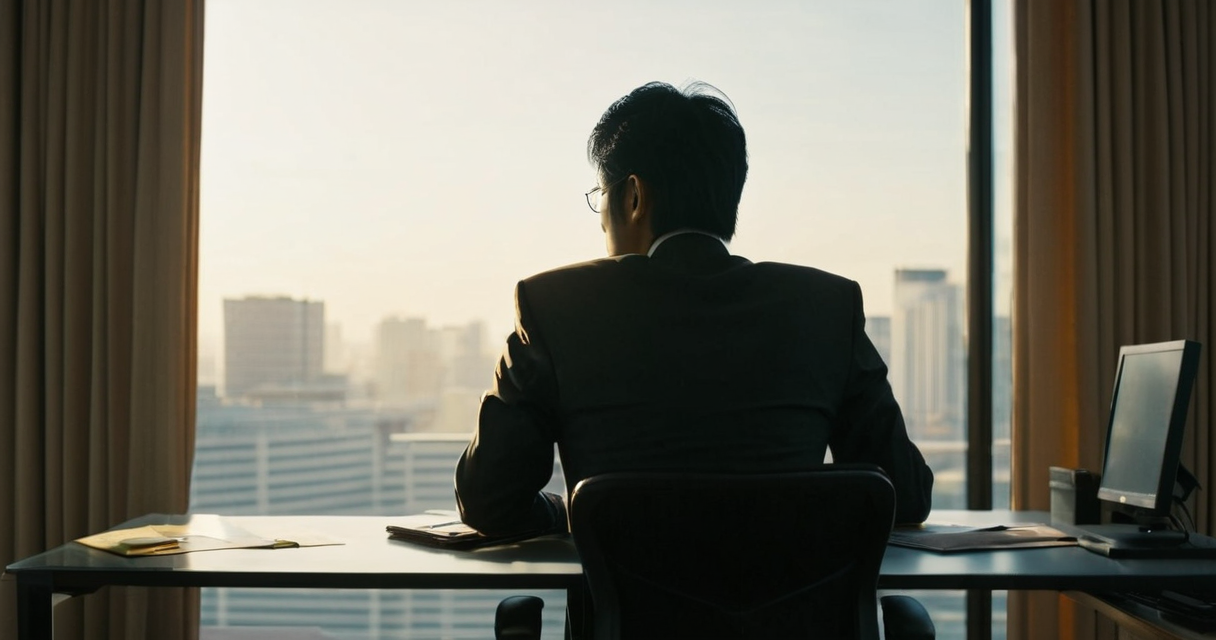 独立1年目、初めての確定申告に落ち着いて向き合うビジネスパーソンの後ろ姿